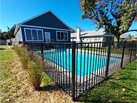 <b>2 Rail Flat Top Ascot Style Black Aluminum Pool Code Fence</b>